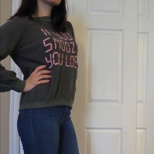 Wildfox Baggy Beach Jumper Snooze Lose Gray S